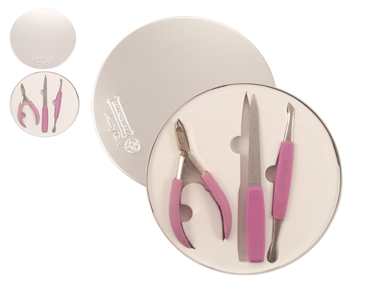 Mundial 354 3-Piece Ladies Manicure Set in Aluminium Case