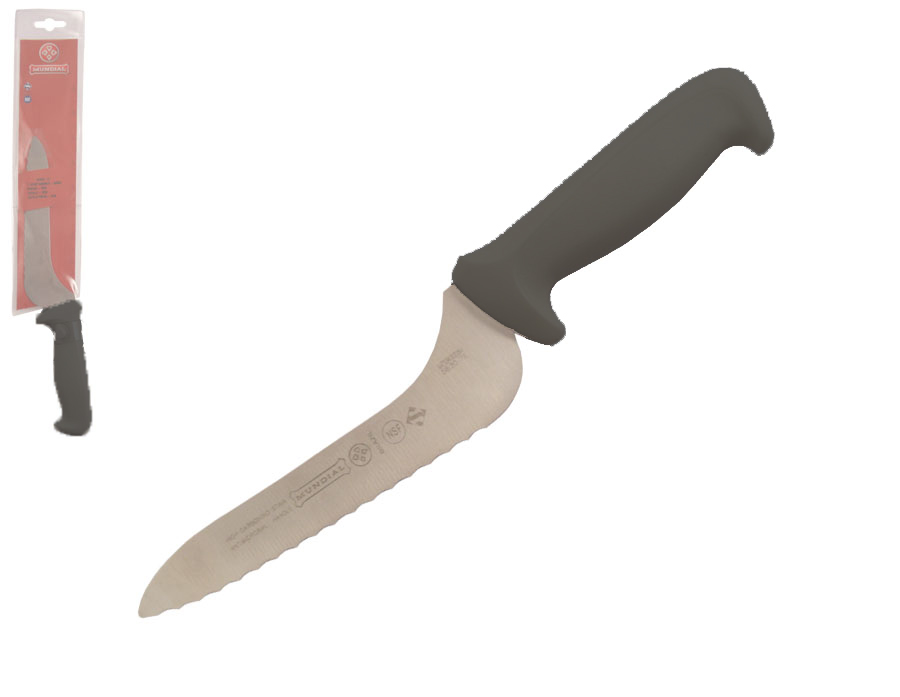 Mundial 5600 Series 7" Offset Serrated Edge Sandwich Knife (Black Handle)