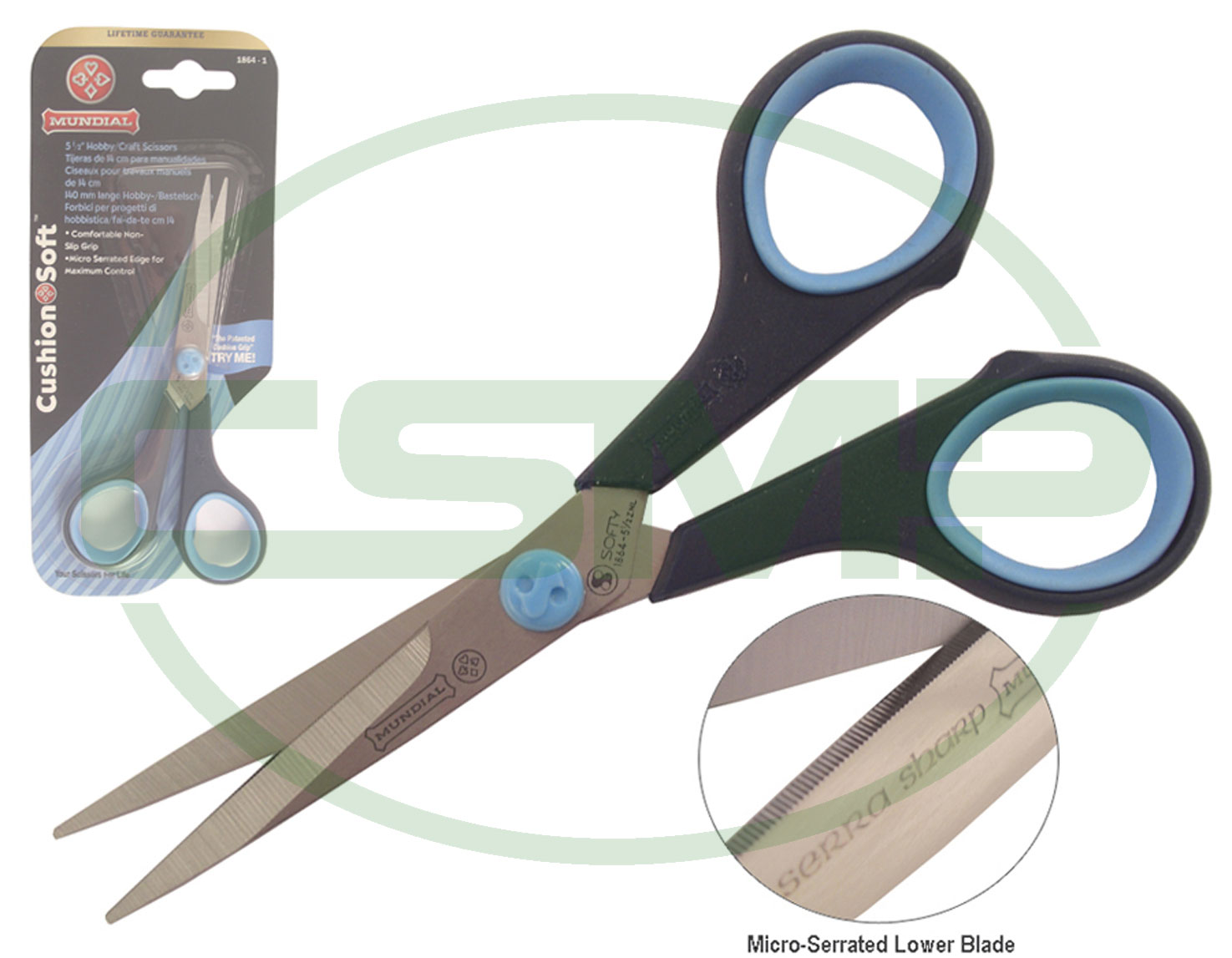 1864 5-1/2" SOFTGRIP SCISSOR DBLUE/LBLUE