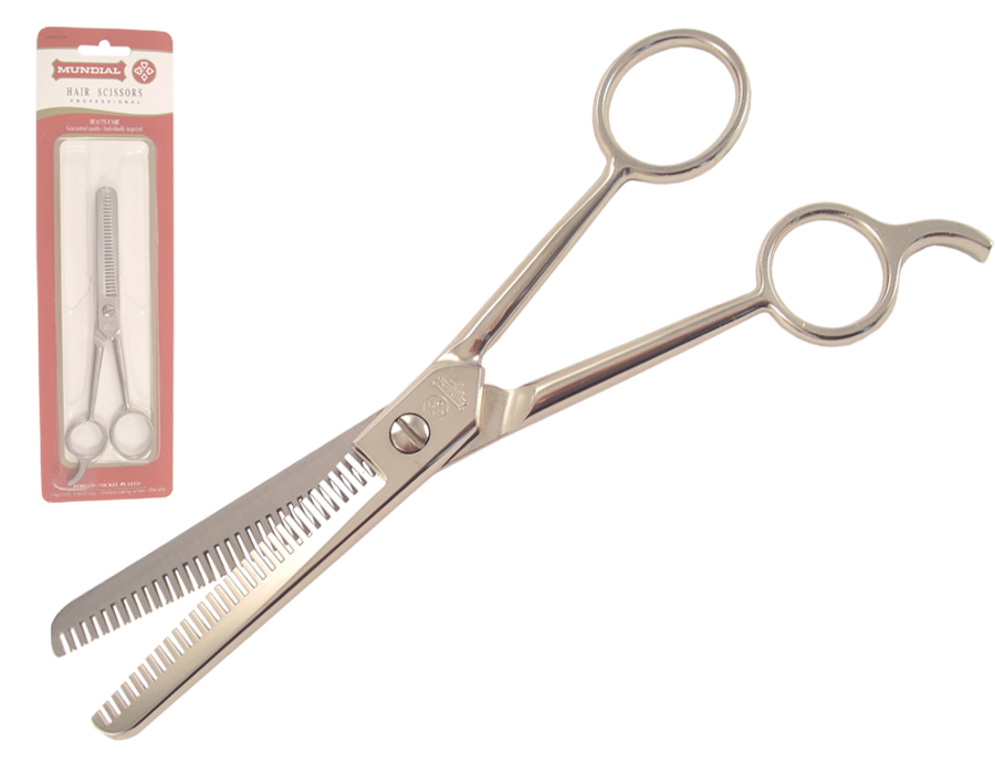 Mundial 450 Series 6.25" Ergonomic Thinning Scissors with Finger Rest