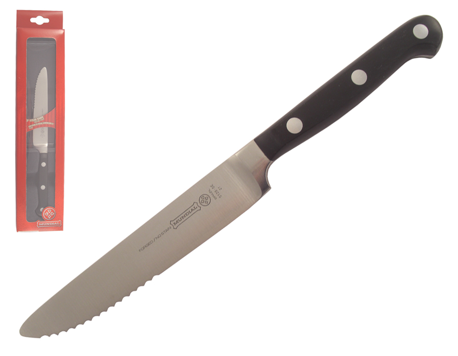 Mundial 5100 Series 5" Serrated Edge Steak Knife (Black Handle)