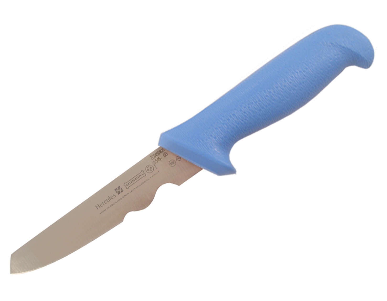 Mundial 5500 Series 5" Double Notched Boning Knife (Light Blue Handle)