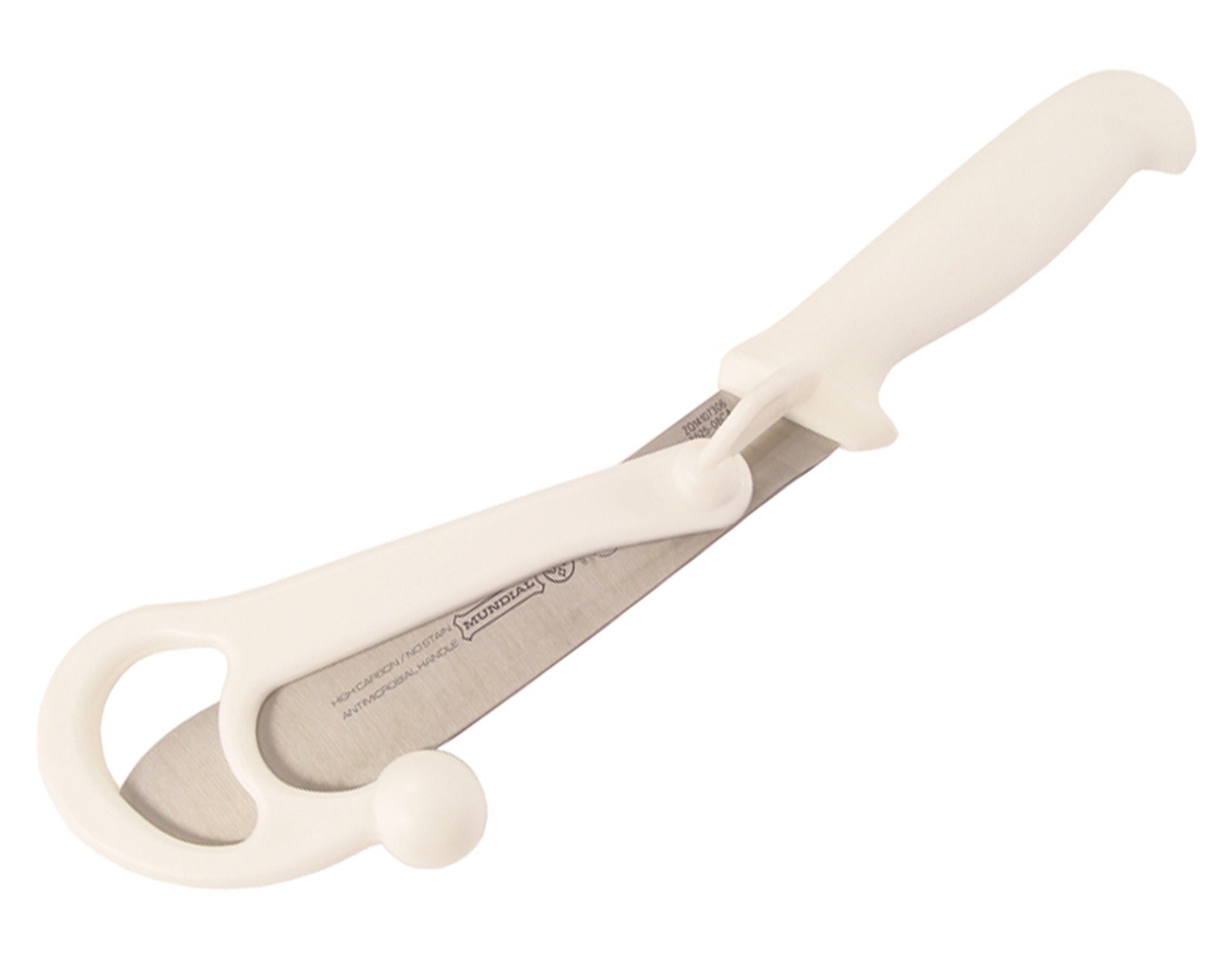 Mundial 55258WHWG 8" Butcher's Knife with Attachment (White Handle)
