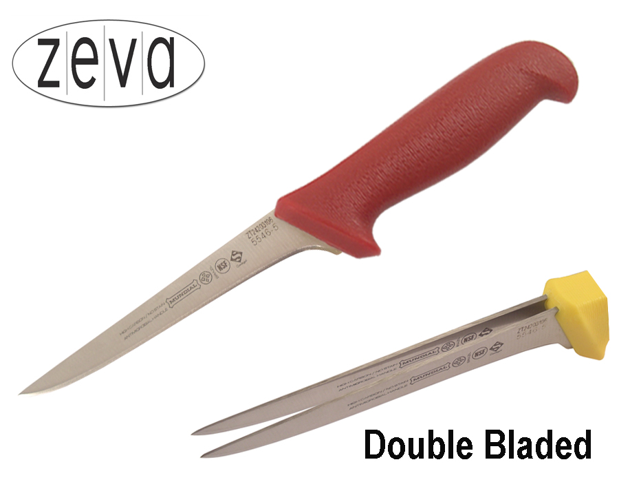 Mundial 5500 Series 5" Double Bladed Boning Knife (Red Handle)