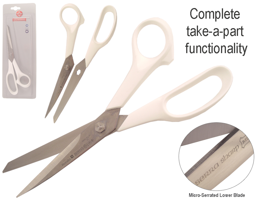 5560 8-1/2" SR SERRATED SCISSOR WHITE HANDLE