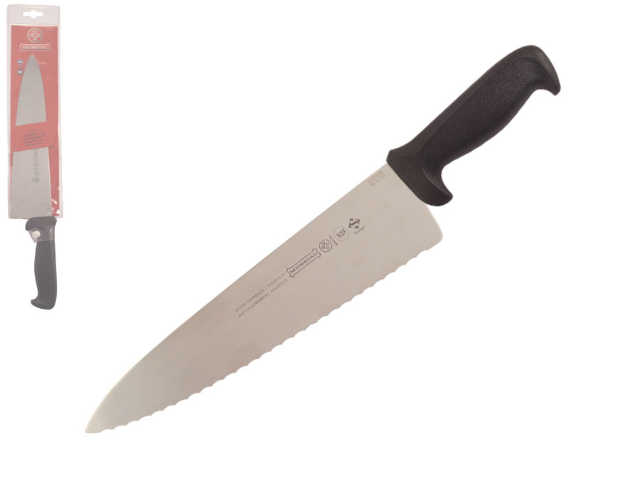 Mundial 5600 Series 10" Serrated Edge Cook's Knife (Black Handle)