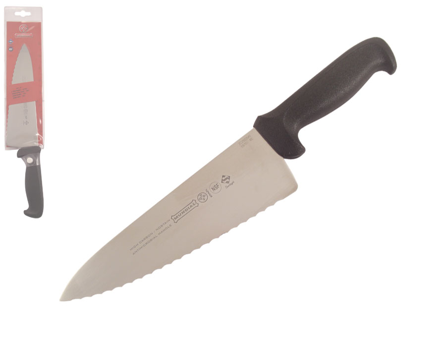 Mundial 5600 Series 8" Serrated Edge Cook's Knife (Black Handle)