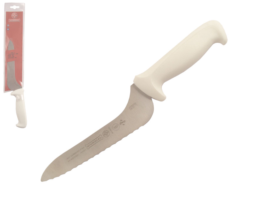 Mundial 5600 Series 7" Offset Serrated Edge Sandwich Knife (White Handle)