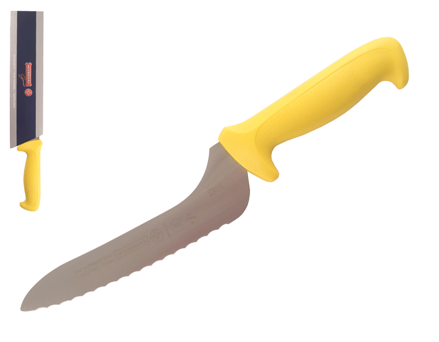 Mundial 5600 Series 7" Offset Serrated Edge Sandwich Knife (Yellow Handle)