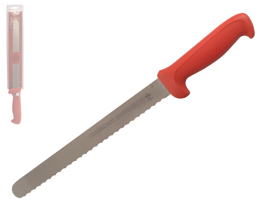 Mundial 5600 Series 10" Serrated Edge Slicing Knife (Red Handle)