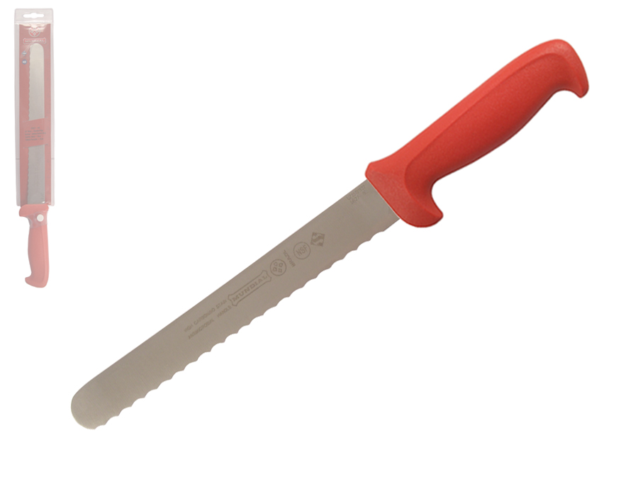 Mundial 5600 Series 8" Serrated Edge Slicing Knife (Red Handle)