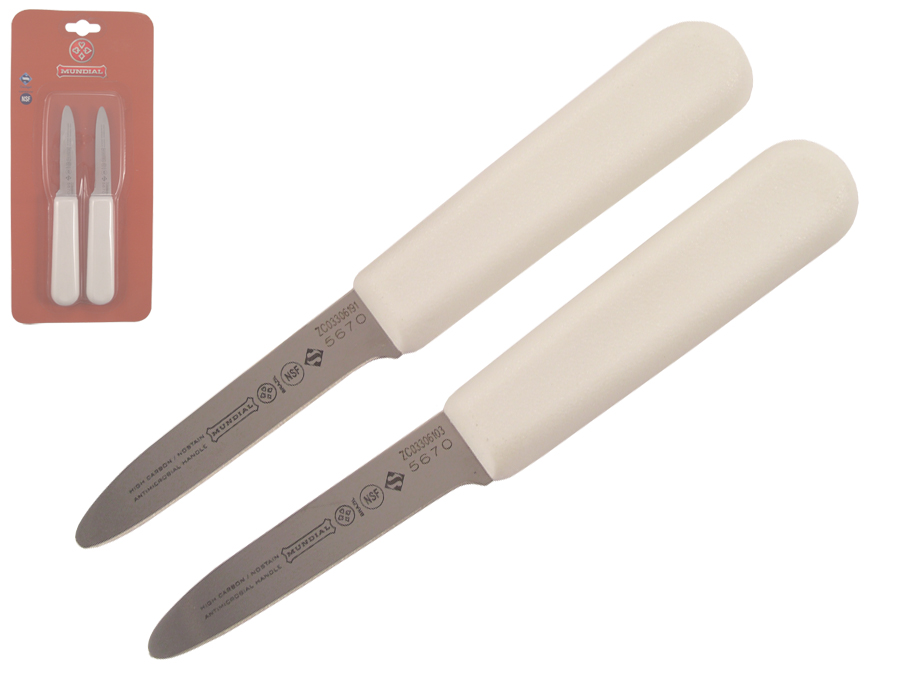 5670 3" NARROW CLAM KNIFE WHITE 2/CARD