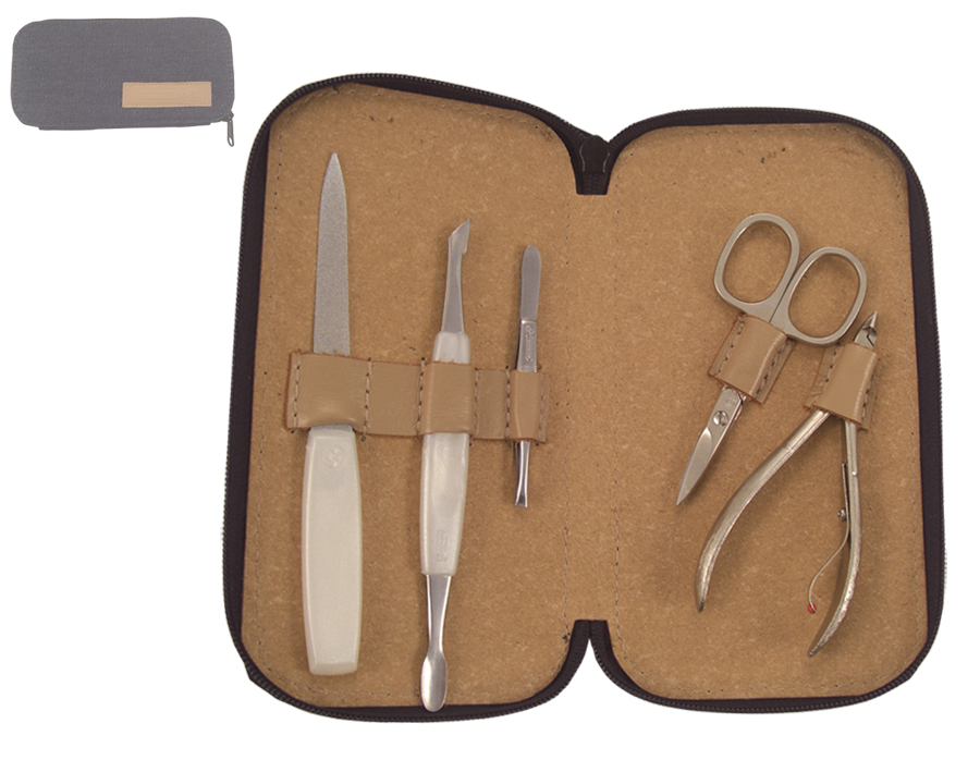Mundial Classic Line 5 Piece Manicure Set in Demin Case