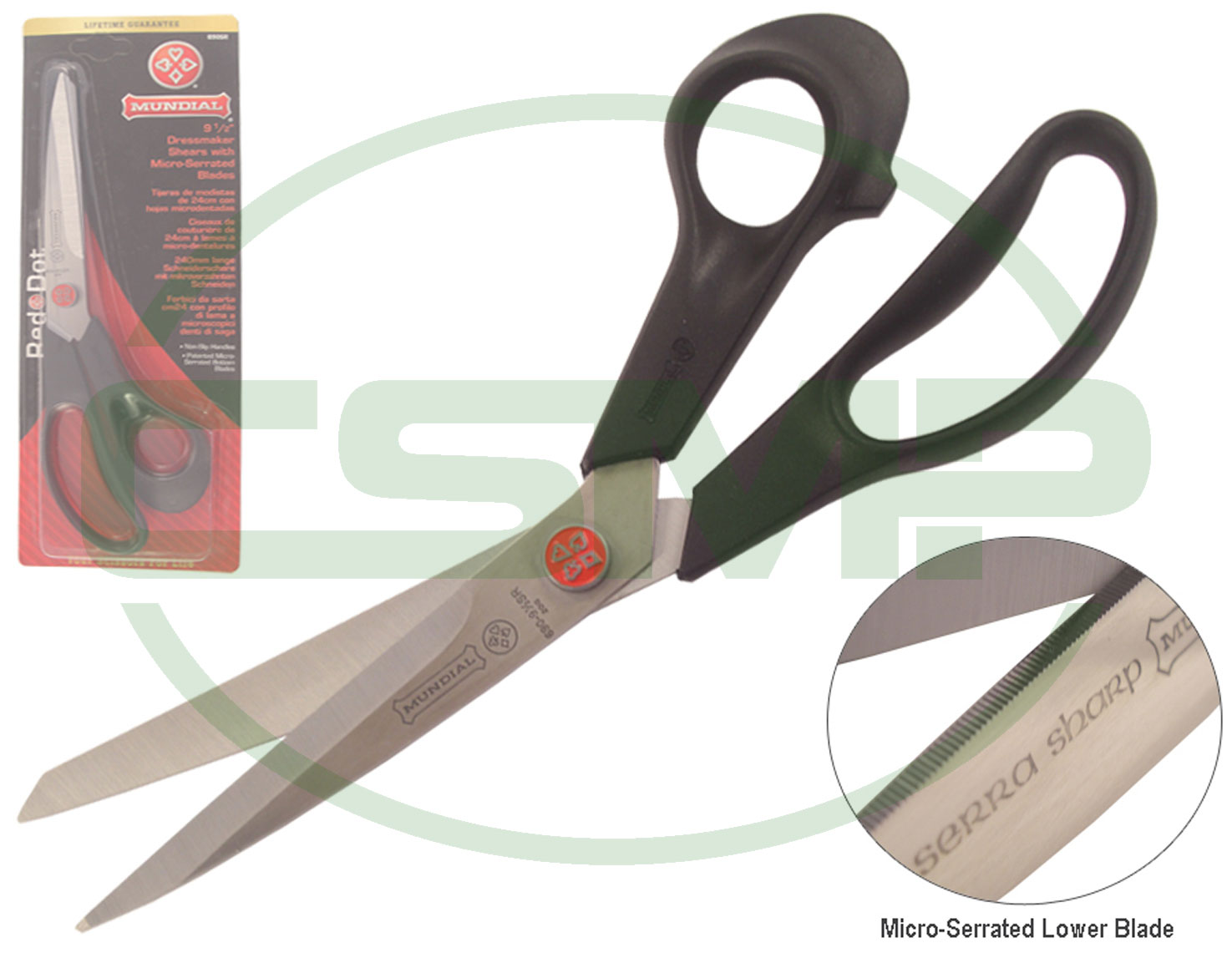 690 9-1/2" SERRATED SHARP SCISSOR MUNDIAL RED DOT