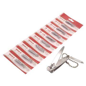 Mundial Classic Line 2.20" Chrome Nail Clipper, 10 Piece Strip