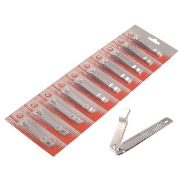 Mundial Classic Line 3.50" Chrome Toe Nail Clippers, 10 Piece Strip