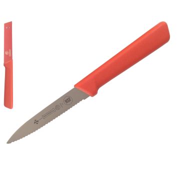 Mundial 5600 Series 4" Serrated Edge Spear Point Paring Knife (Red Handle)