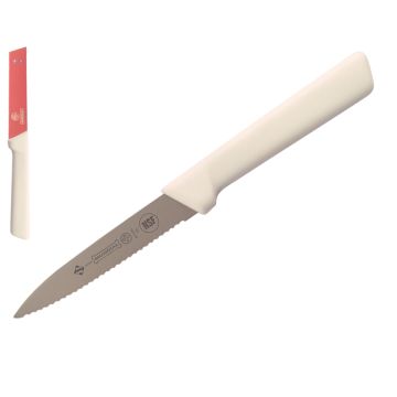 Mundial 5600 Series 4" Serrated Edge Spear Point Paring Knife (White Handle)