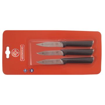 Mundial 5600 Series 3" Clip Point Paring Knife, Set of 3 (Black Handle)