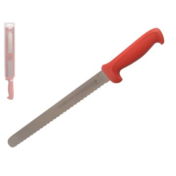 Mundial 5600 Series 10" Serrated Edge Slicing Knife (Red Handle)
