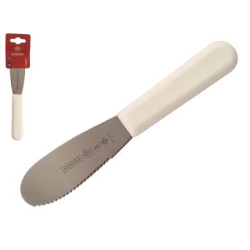 Mundial 5600 Series 3.50" Scolloped Edge Sandwich Spreader (White Handle)