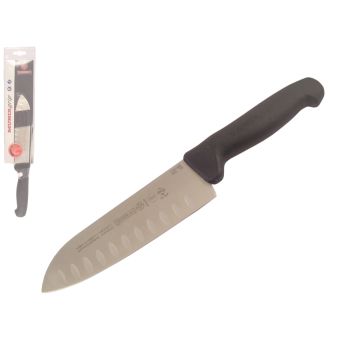 Mundial MundiGrip 7" Granton Edge Santoku Chef's Knife (Black Handle)