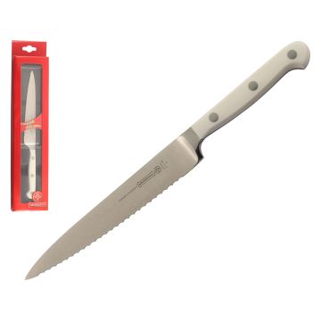 Mundial 5100 Series 6" Serrated Edge Utility Knife (White Handle)