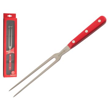 Mundial 5100 Series 7" Straight Tines Carving Fork (Red Handle)