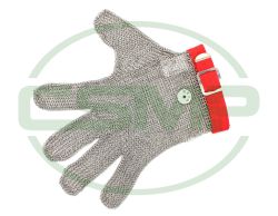 ZEVA 5 FINGER CHAINMAIL GLOVE RED MEDIUM