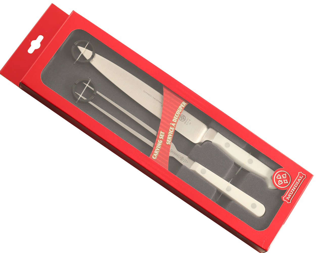 Mundial 5100 Series 2 Piece Carving Set (White Handle)