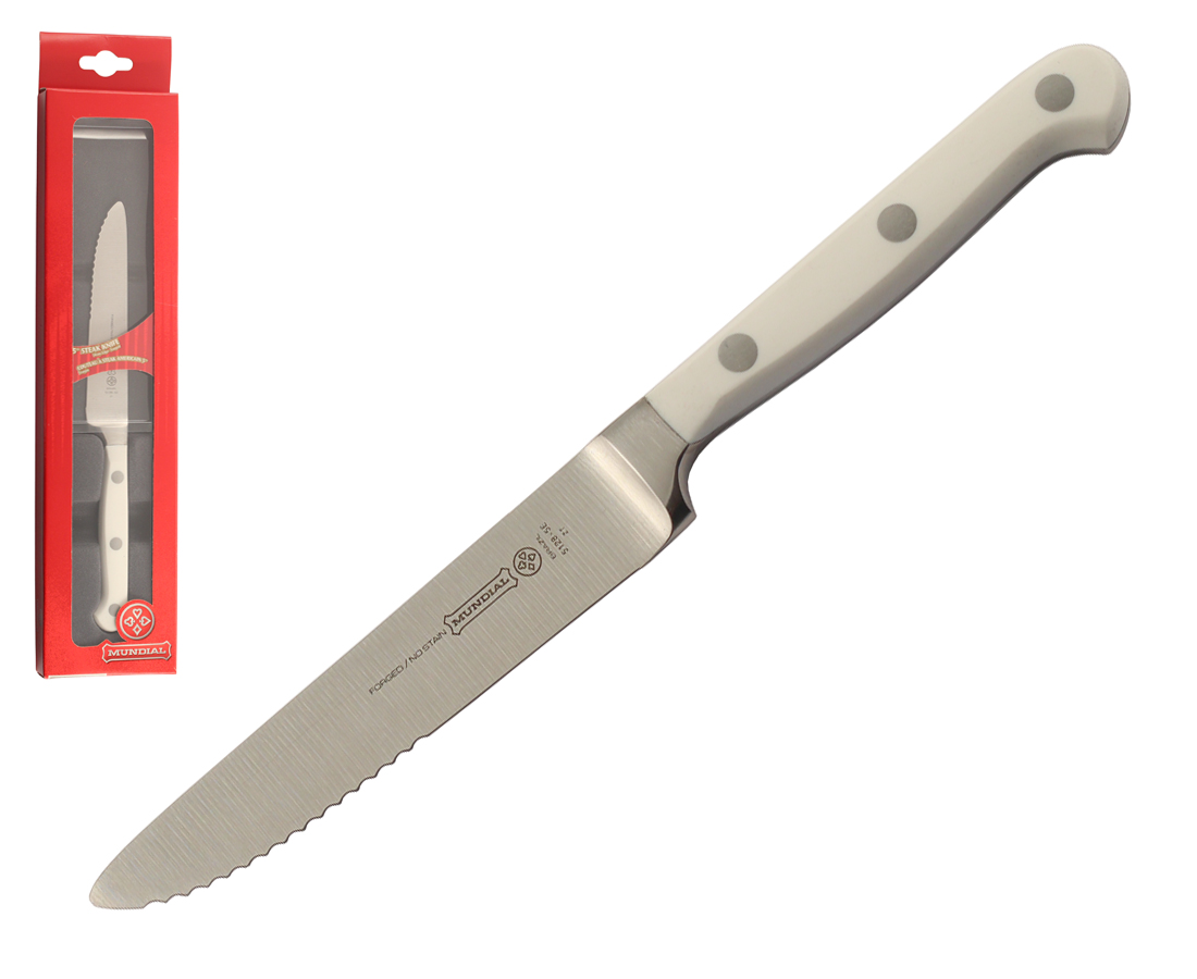 Mundial 5100 Series 5" Serrated Edge Steak Knife (White Handle)